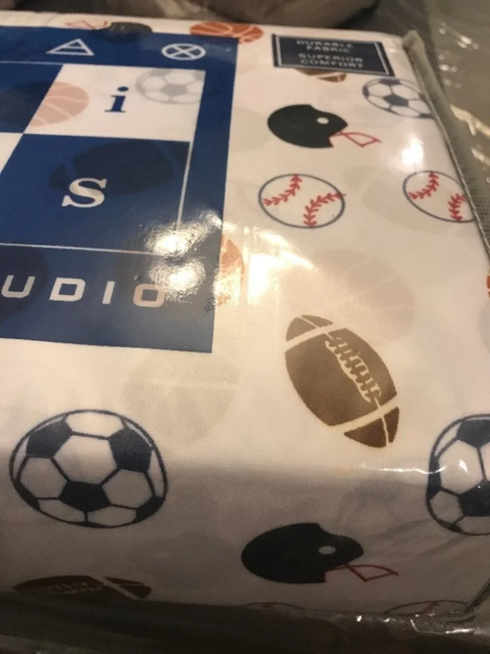 Max Studio Sheet Set Boys Bedding Balls All Sports Baseball Football Soccer
